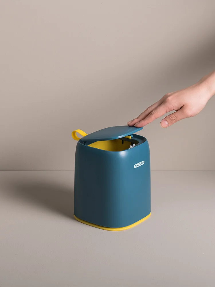 

Desktop Trash Can, Press Type Living Room, Light Luxury Trash Bin, Household Office Desk Storage Bin