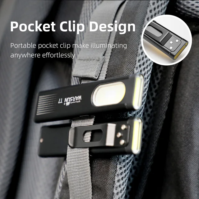 Warsun LED Keychain Flashlight USB-C Rechargeable 600Lm Portable Mini Torch Light Pocket Lantern Flood Work Light With Magnet 3
