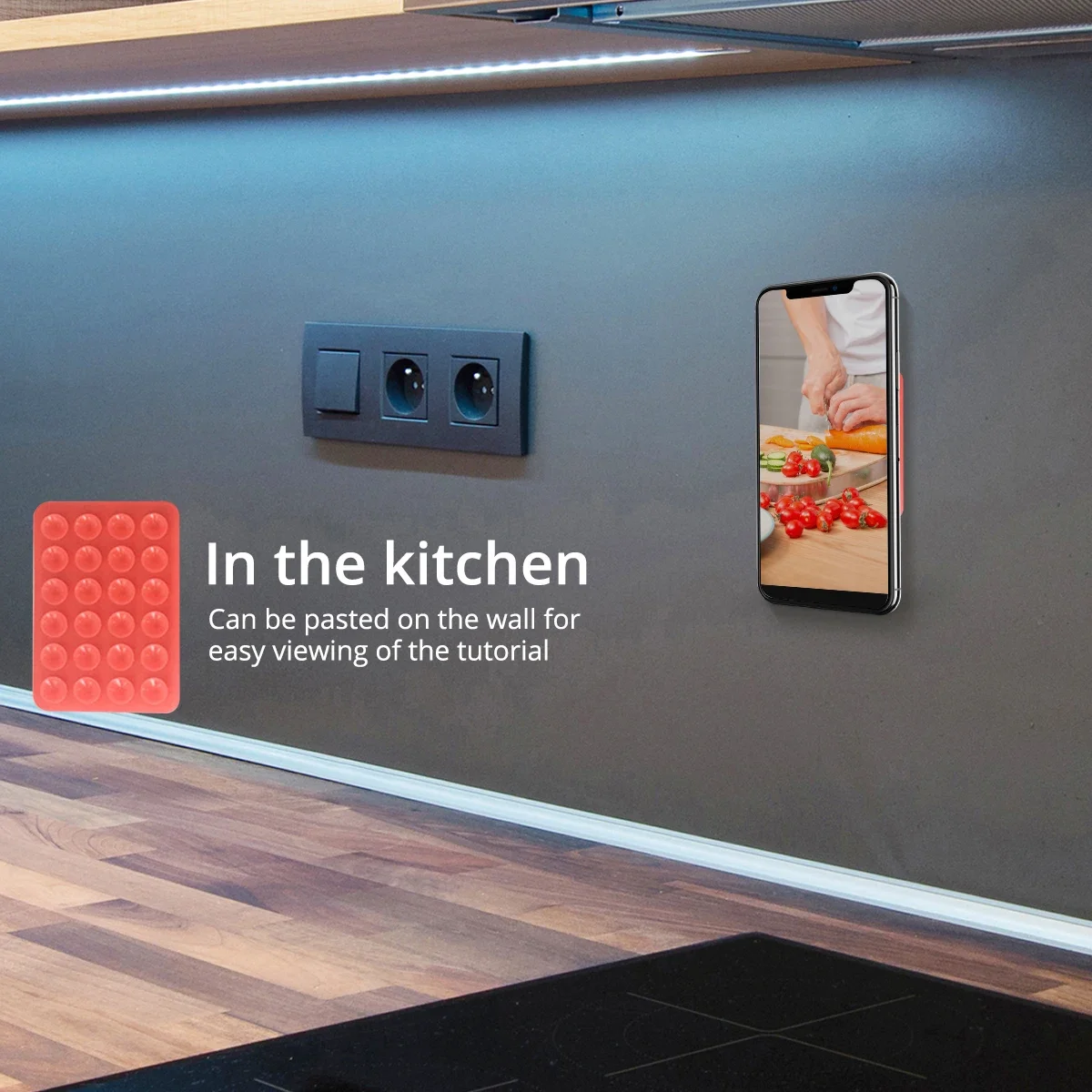 Back Sticker Suction Cup Phone Holder Silicone Cup Mat Smartphone Wall Stand for Glass Ceramic Tiles Smooth Walls Phone Stand 2