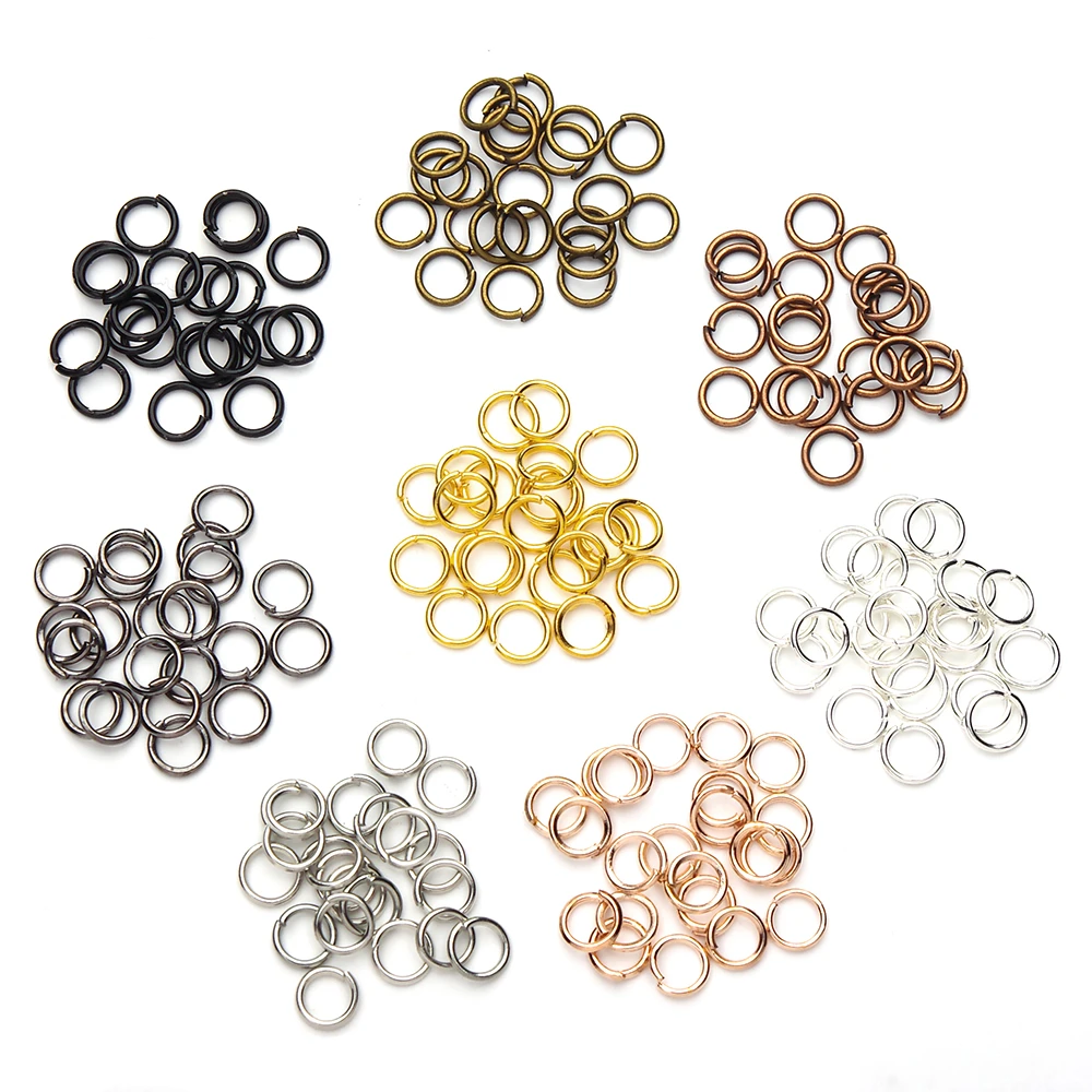 100 200pcs/Lot 4 5 6 8 10mm Open Jump Rings Split Rings Connectors For Diy Jewelry Finding