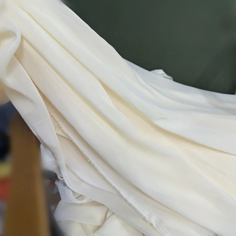 Elegant White Ivory Chiffon Fabric - Luxurious Georgette for Bridal Veils, Wedding Decor, and DIY Creations