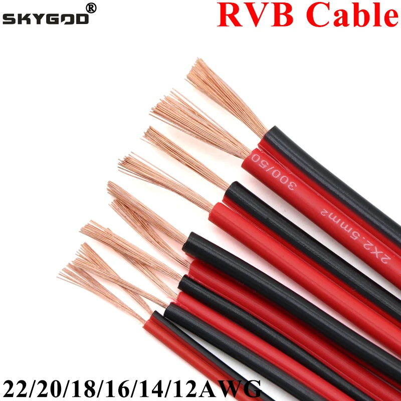1 Meter Rvb Cable Electrico Copper Rubber Led Wire Red Black 2pin Insulated  Extend Cord Car Audio Cable Speaker Wire Cable Pvc - Electrical Wires -  AliExpress