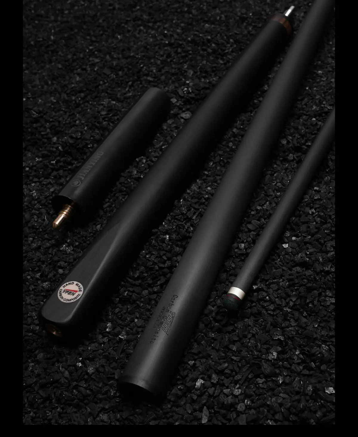 

YFEN 57" Black Technology Carbon Fiber 3/4 Billiard Pool Cue Stick S1 10.3mm+Extender+ Cue Case