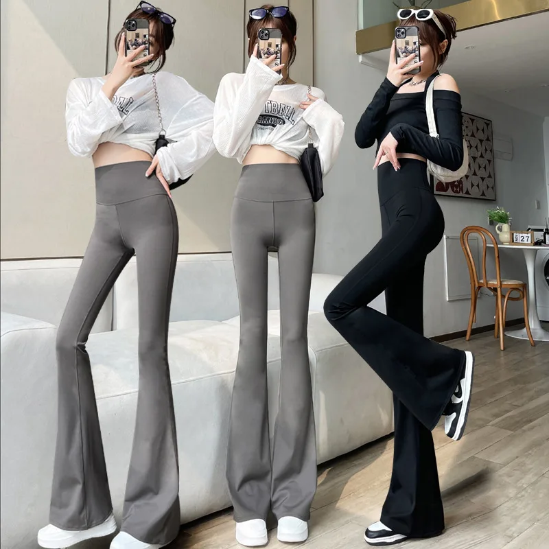 

Black Shark Trousers Women's High-waisted Trousers Slim Mop Pants Drop Pants Loose Fashionable Spring and Autumn Flared Pants