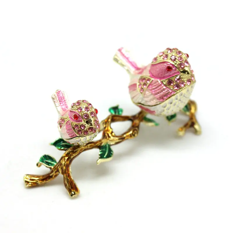 SHINNYGIFTS Double birds on the leaf Trinket Box Jewelry Gift Box lovely Gifts for Girls
