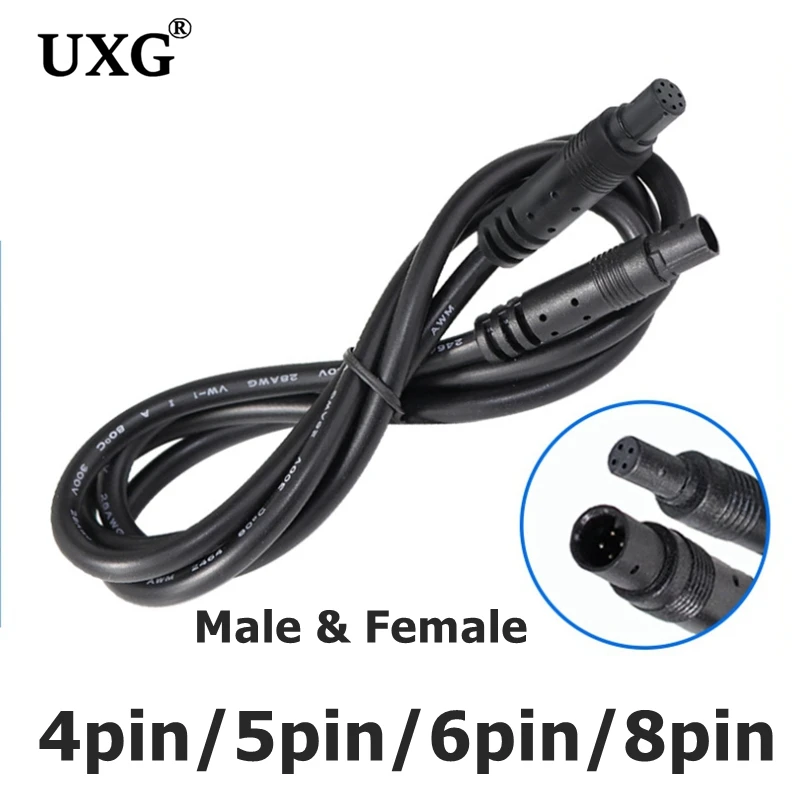 4pin 5pin 6pin 8pin Male to Female 코드 자동차 DVR 카메라 연장 커넥터 케이블, HD 모니터 차량 후면보기 카메라 와이어 1m 5m