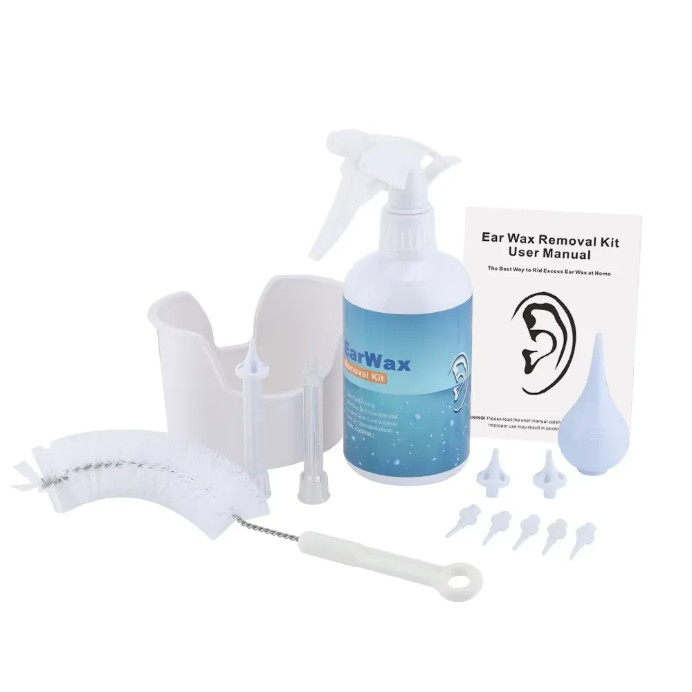 Ear Wax Removal Ear Cleaning Kit with 7 Replacement Heads Safe Effective Ear Irrigation Flushing Tool Set Adult Kids Health Care