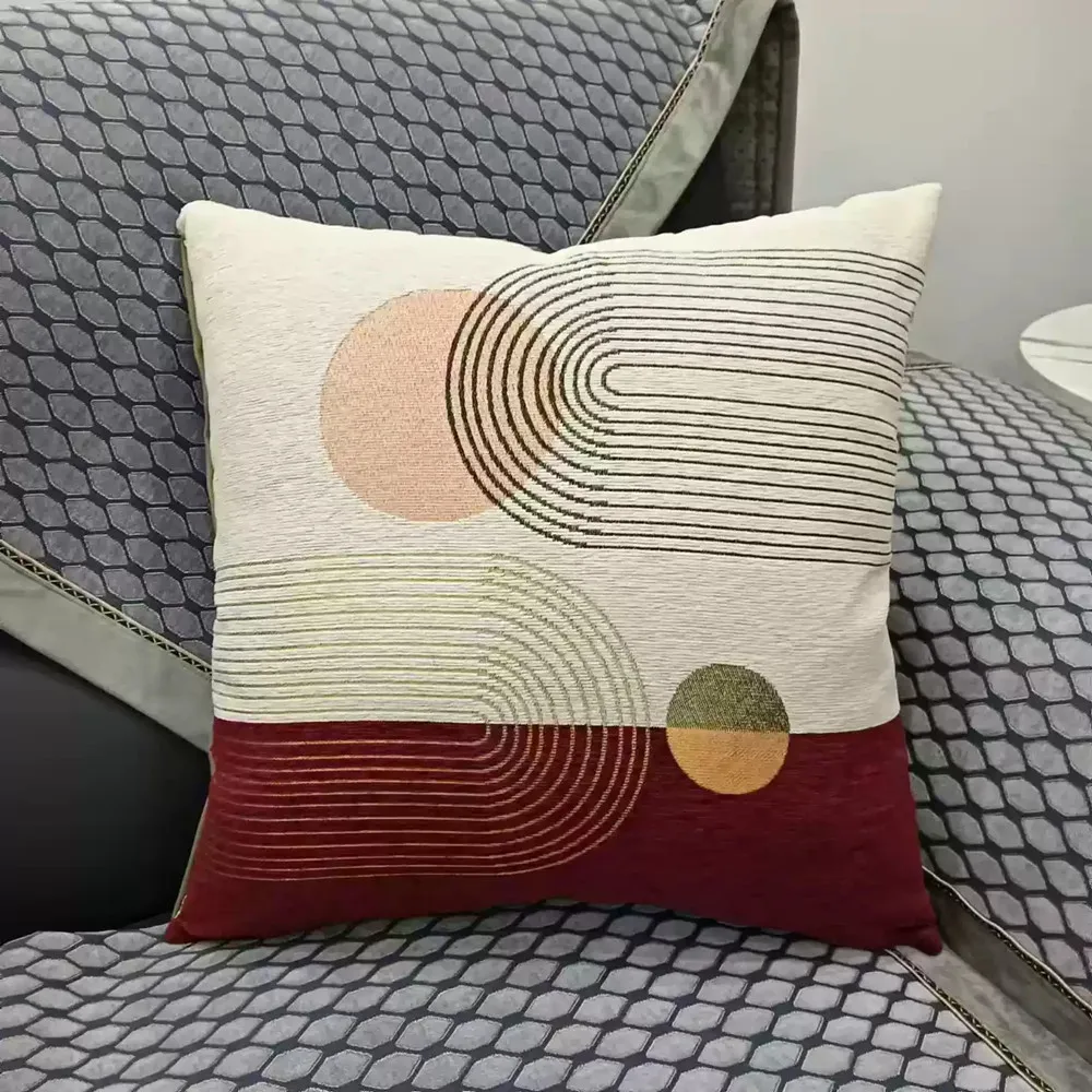 Chenille-Jacquard-Nickerchenkissen, gemütliches Schlaf-Nackenkissen, Kopfstützen-Überwurfkissen für Zuhause, Sofa, Nachttisch – Auto-Lenden-Rückenkissen – Detail 6