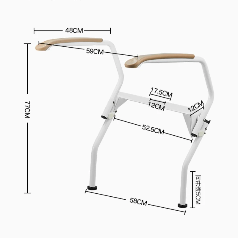Folding Commode Toilet Armrest for The Elderly, Help Safety Toilet Assist Safety Railing, Anti Slip Assistance Stand Up Device 5