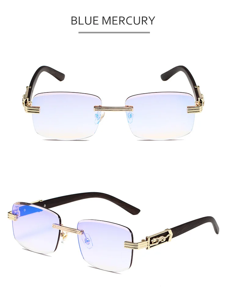 Diamond Cut Edge Sunglasses Vintage Men's Sunglasses Wood Style_voghion.com