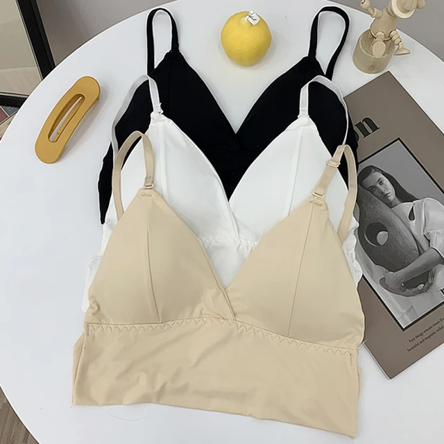 Women's Wireless Seamless Plunge Comfort Bra Intimates Lingerie Women  Backless Brassieres Padded Tank Tops Female Ladies Bras - AliExpress