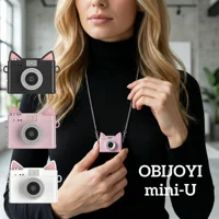 OBIJOYI Mini Digital Camera 0.96 Inch Keychain Camera Retro Support Memory Card 1080P Small Camcorder Video Recorder with Flash