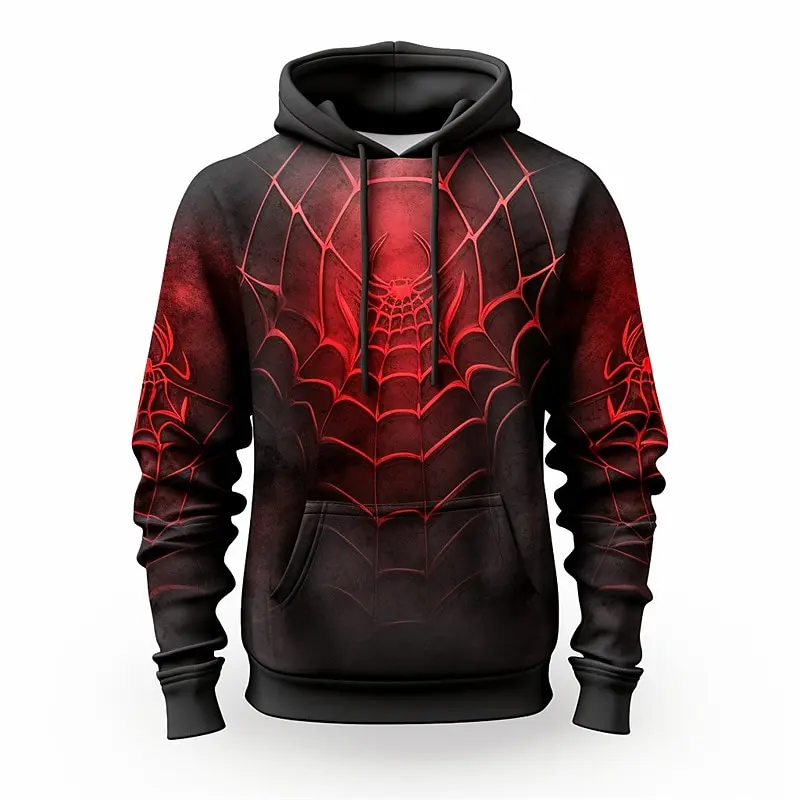 Men\'s 3DSpider Graphic Prints Leisure 3D Printing Hoodie Pullover Holiday Outgoing Spring and Autumn Clothing