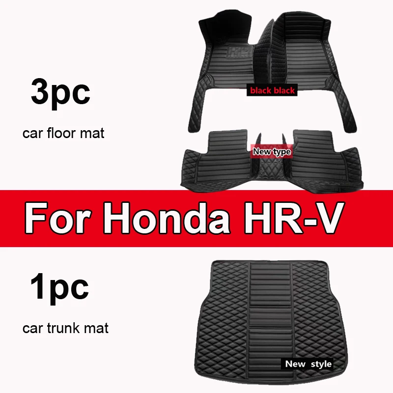 

Автомобильные коврики для Honda HR-V HR V Vezel RU 2014 ~ 2022, автомобильный коврик, полный комплект, водонепроницаемый напольный коврик, автомобильные аксессуары для интерьера