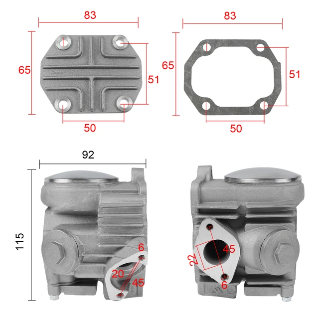 Engine Cylinder Head Kit With Gasket For Honda 70CC ATC70, 46 OFF