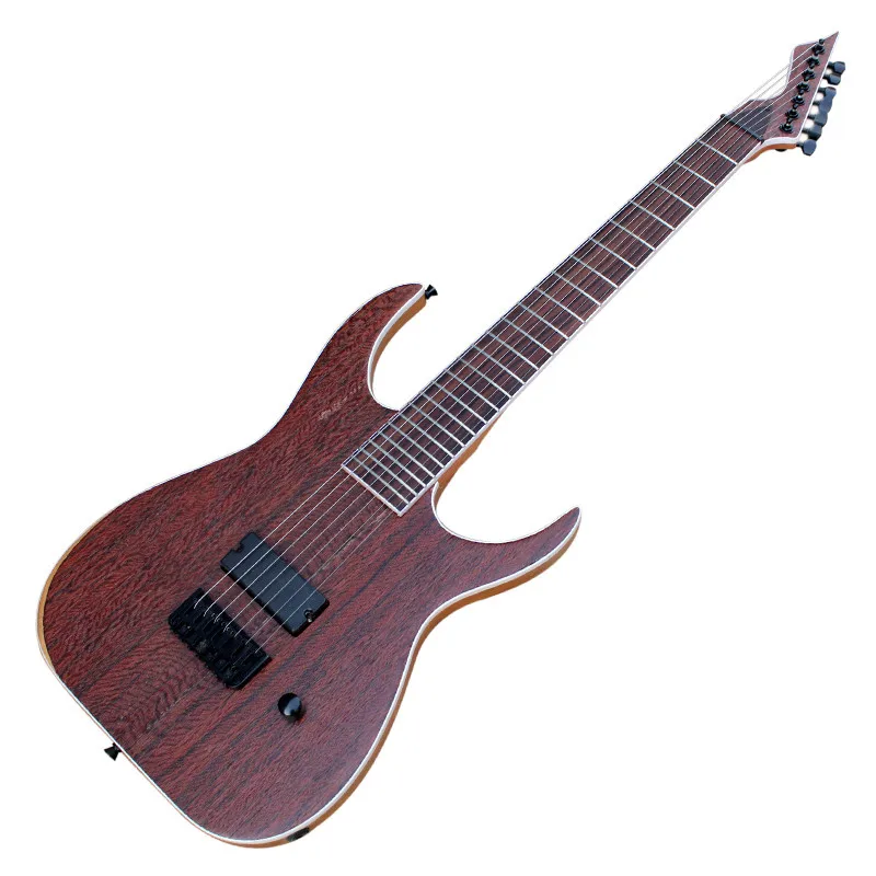 

7 Strings Brown Body Electric Guitar with Black hardware,can be customized