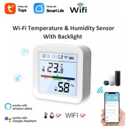 Smart WiFi Temperature & Humidity Sensor with Backlight Display and Voice Assistant Integration (WIFI version)