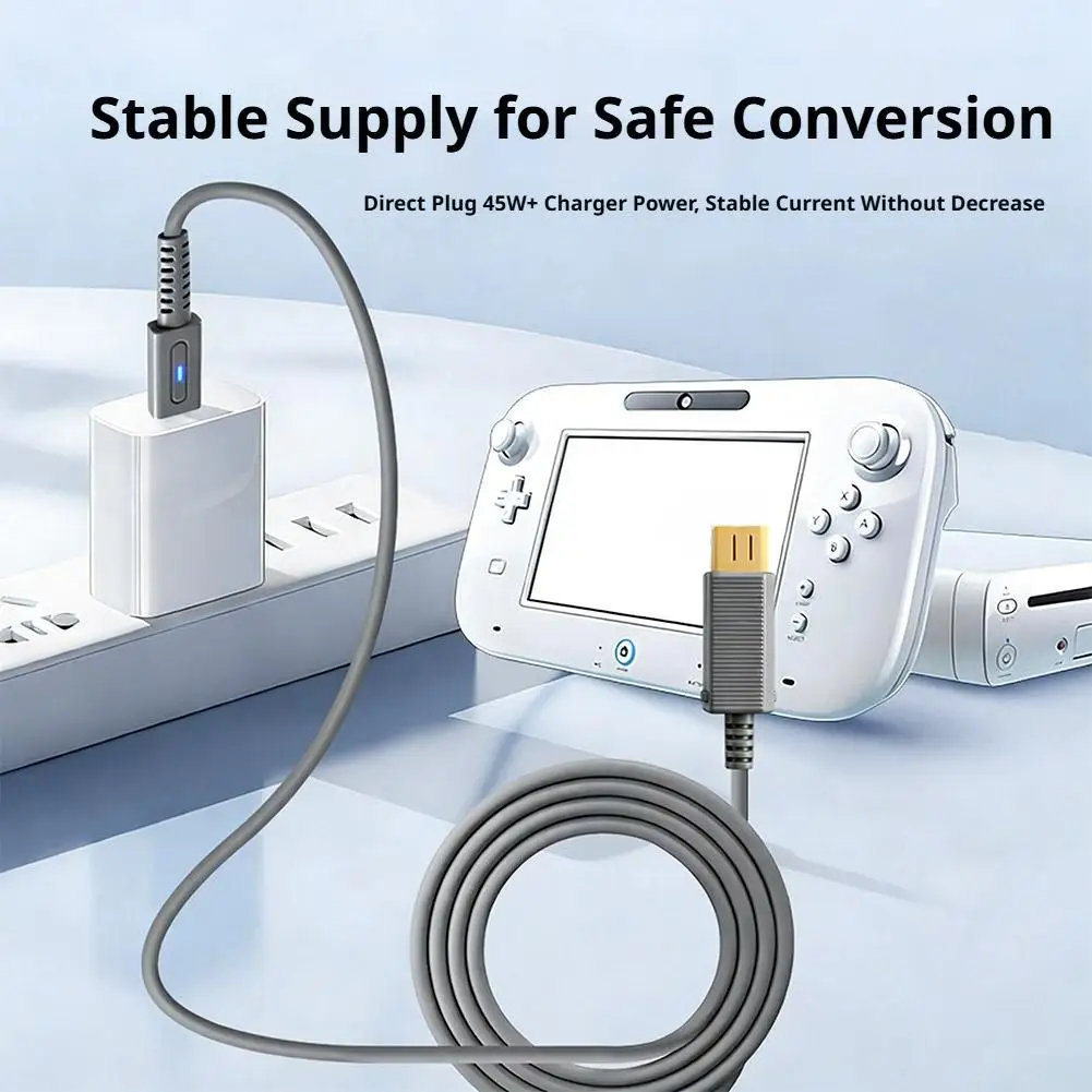 Wii U 게임 콘솔용 1.8m Pd 전원 케이블, Nintendo Wii U 충전 게임 콘솔용 Type-C 충전 케이블