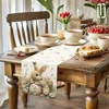 1pc Easter Bunny and Floral Egg Table Runner for Spring Holiday Home Decor, Easter Celebration Tablecloth Gift Idea 3