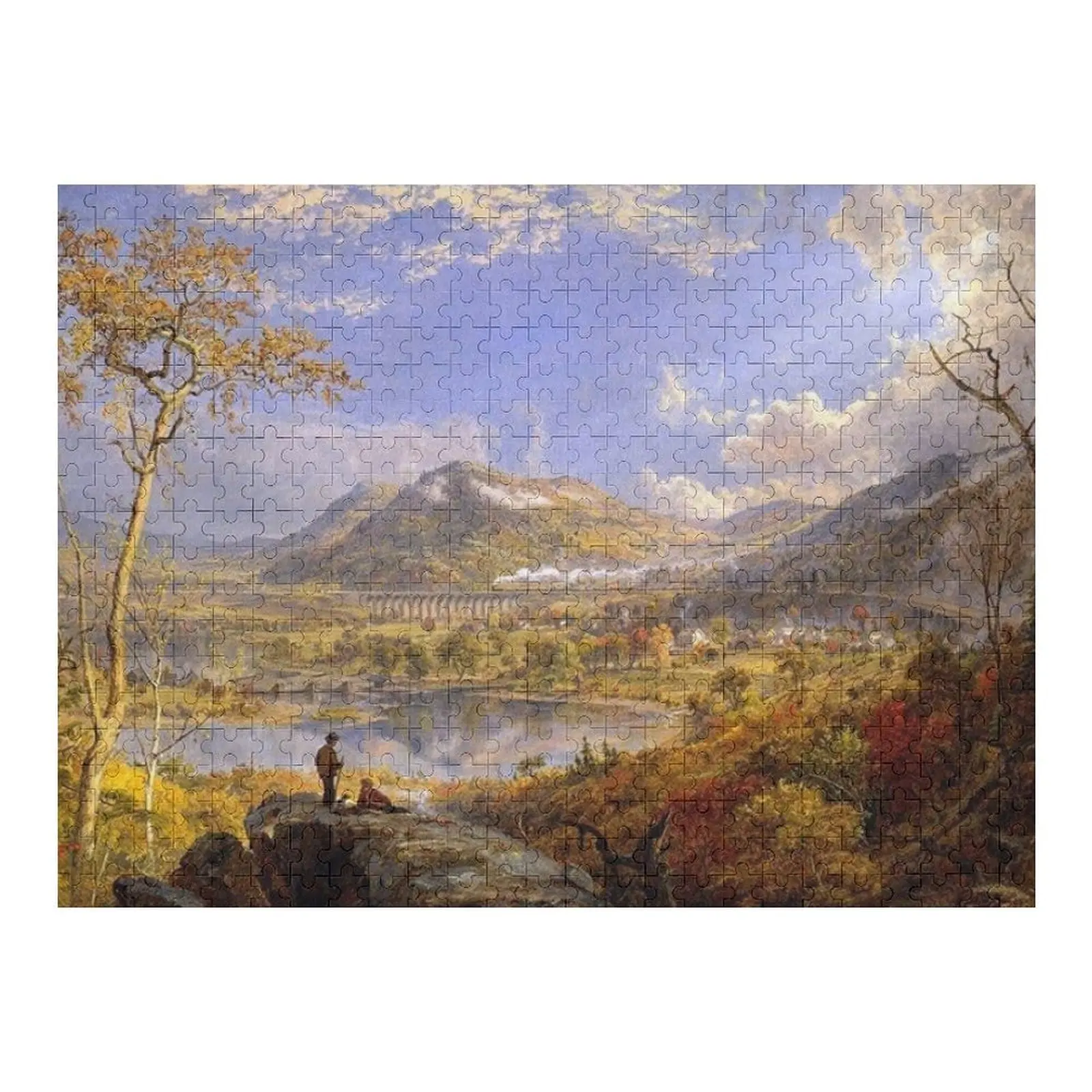 

American Autumn, Starucca Valley, Erie R Road, 1865 - Jasper Cropsey Jigsaw Puzzle Children Customizable Gift Baby Wooden Puzzle