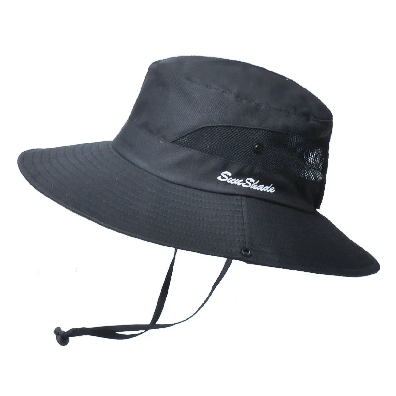 Sun Hat Women Hat Summer outdoor sun hat breathable foldable face mask female ponytail hole fisherman hat