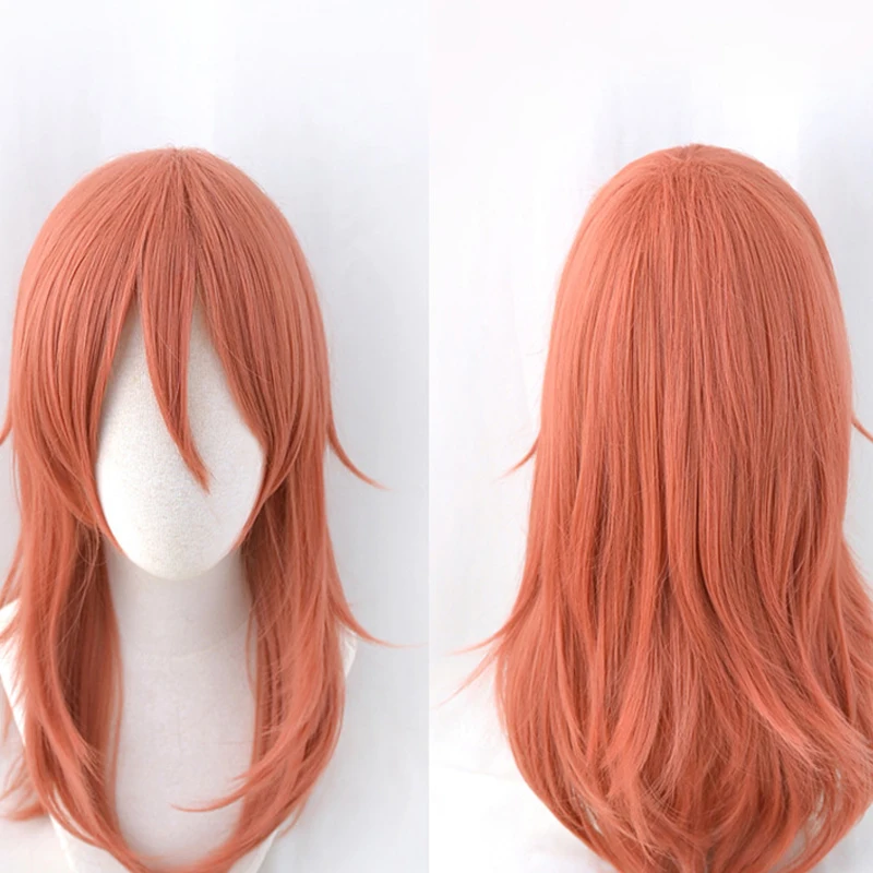 

Chainsaw Man 60cm Angel Devil Cosplay Wig Angel Devil Cosplay Orange Brown Heat Resistant Halloween Party Makima Wigs + Wig Cap