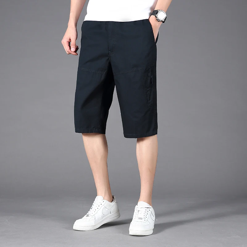 Cotton Knee Shorts for Men Cargo Zipper Pocket 5XL 6XL Relaxed Large Size Camouflage Big and Tall Tactical Sweat shorts Pants