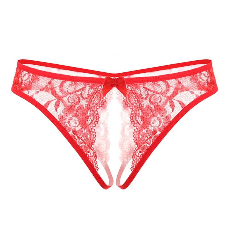 Women's Panties Open Crotch Panties Underwear Lady's Crotchless Thongs G-String Bow Transparent Briefs cotton panties seamless panties brazilian underwear lace panties female underwear women panties womens underwear
