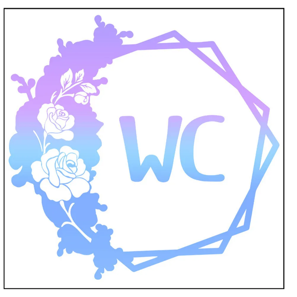PVC 야간 도어 스티커 자가 접착 도어 스티커 WC 꽃무늬 화장실 표지판 자가 접착 화장실 데칼 홈 벽 장식