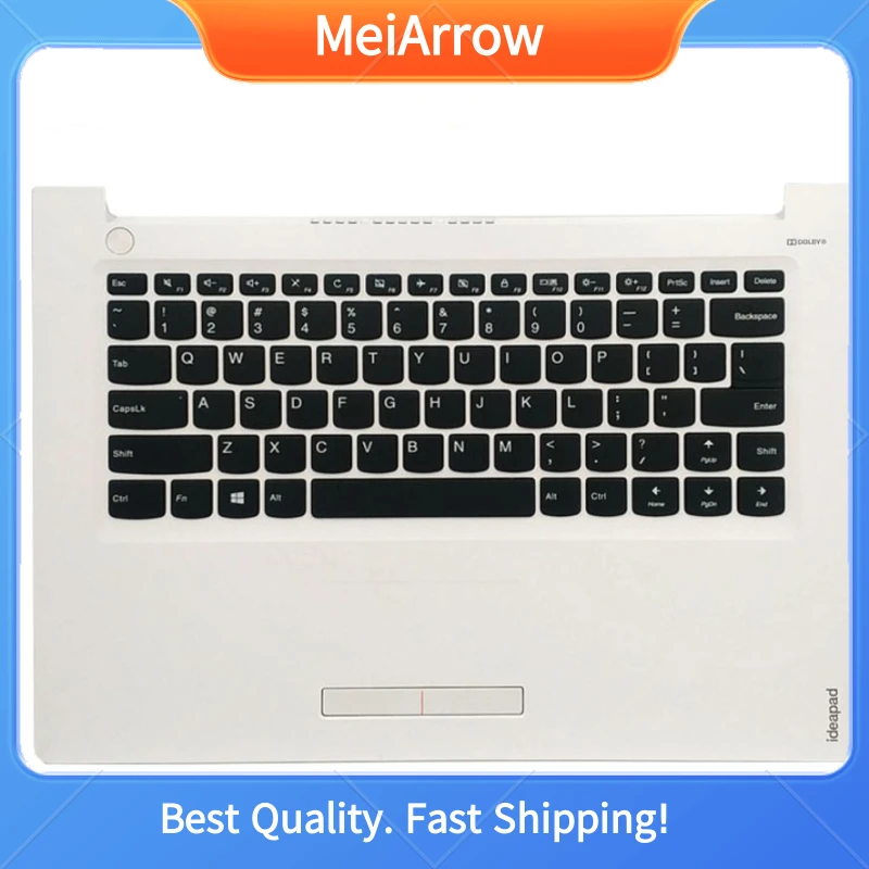 

MEIARROW New Original For Lenovo ideapad 310-14 310-14ISK 510-14ISK Palmrest US Keyboard Upper Case Cover Touchpad,White