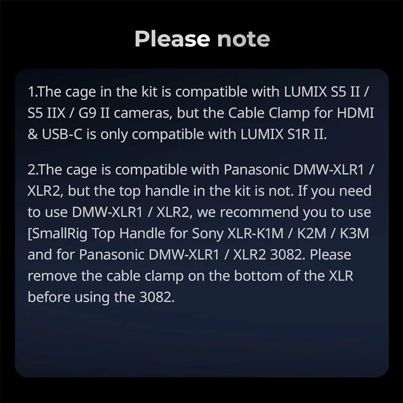 SmallRig 4903 Camera Cage Kit for Panasonic LUMIX S1R II with Top Handle HDMI&US