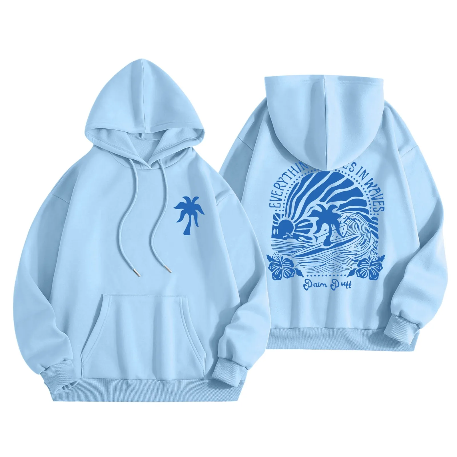 thumbnail image 1 of Sudadera con capucha para mujer, suéter de manga larga con letras estampadas, estética, 1 of 3