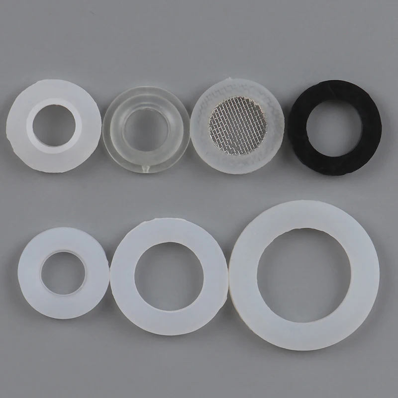 Silicone Rubber Sealing Gasket Set - White & Black (10 Pieces)