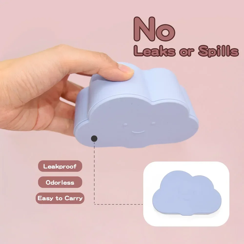 Cloud Shape Food Grade Silicone Snack Box With Lid Fruit Nut Dried Storage Box Container Candy Storage Box 3