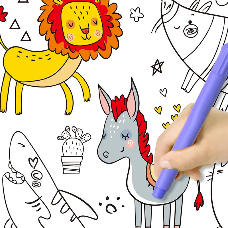 90 cm carta da disegno per bambini fai da te graffiti scena a tema pittura rotolo di carta da colorare sussidi didattici per la scuola materna giocattoli educativi per bambini - immagine 4