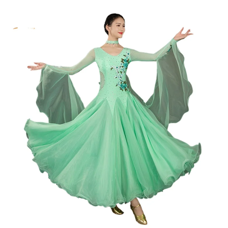 New Woman Modern Dance Dress Performance Clothing Ballroom Dance Competition Dress Waltz Ballroom Clothes 082