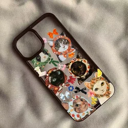 Étui de téléphone clair avec art de chat vibrant - Coque rigide avec design félin coloré