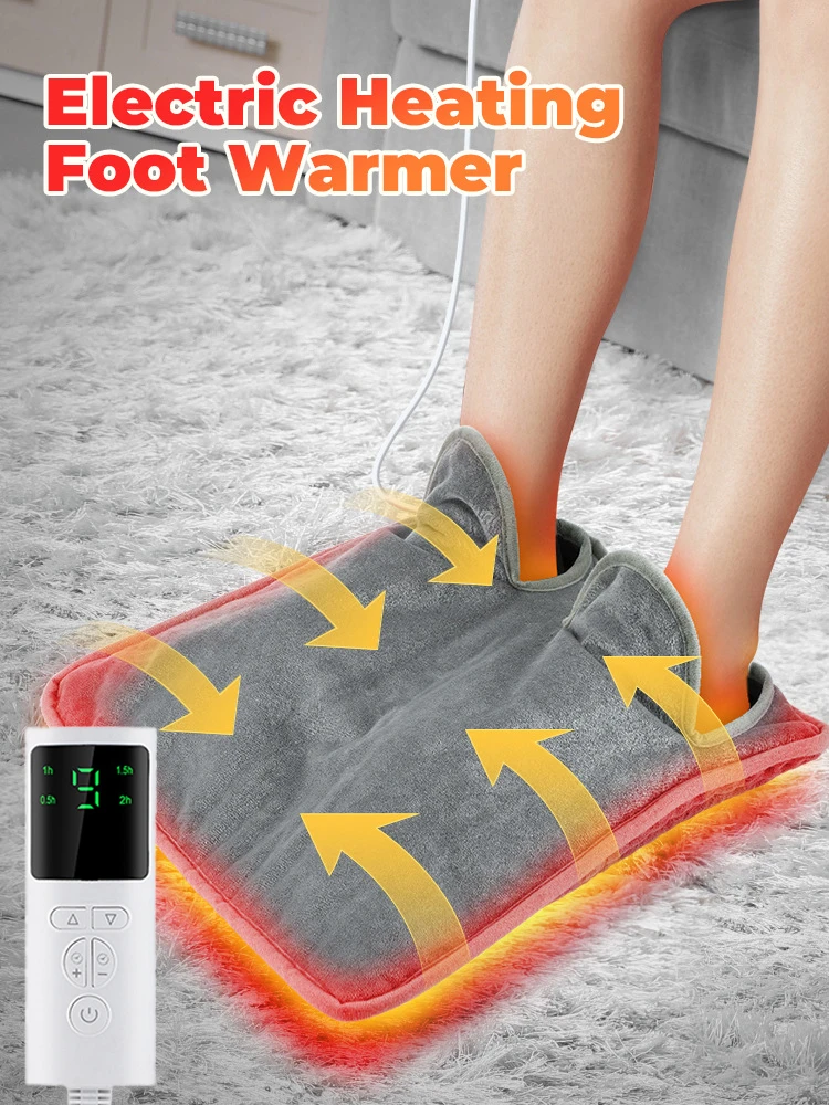 Description Picture 6 of itemElectric Foot Heating Pad Washable Feet Warmer Heater Household Soft Plush Thermal Blanket Foot Warming Mat Home Office Bedroom