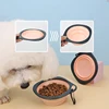 Pet Folding Silicone Bowl Collapsible Pet Outdoor Travel Portable Puppy Food Feeder Dish Bowl Silicone Dog Feeder Bowl 2