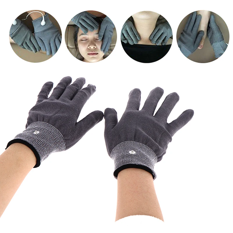 Leitfähige Elektrotherapie-Massage-Elektrodenhandschuhe Entspannungs-Handmassagegerät_voghion.com