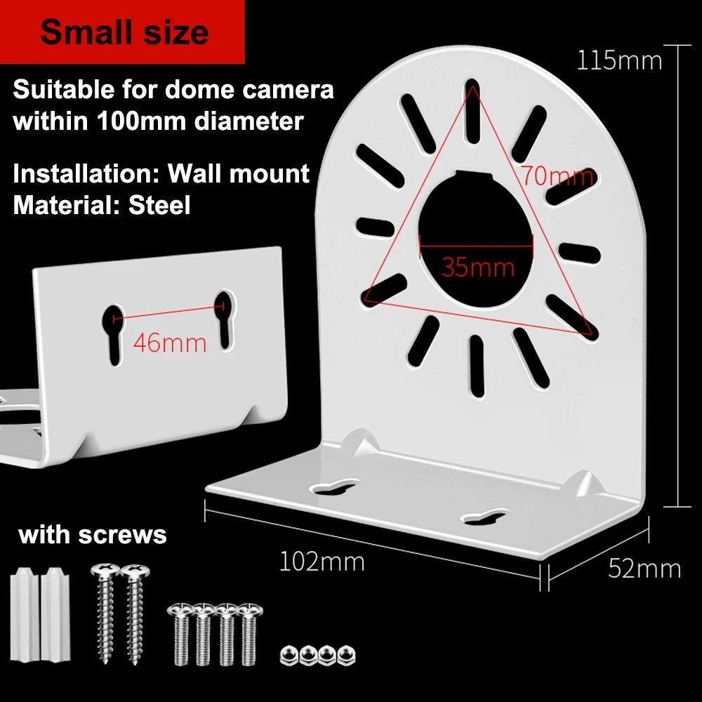 Universal Stand Dome Camera Bracket Steel Right Angle Wall Mount Bracket for Hikvision Dahua Security Surveillance CCTV Camera
