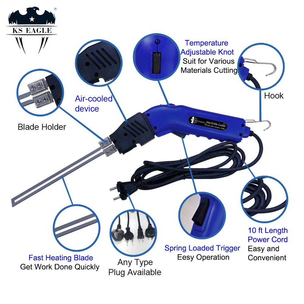 Electric Foam Cutter Polystyrene Styrofoam Knife Hot Wire Foam Cutting Knife Portable Styrofoam Cutting Tools Heat Knife Cutter 3