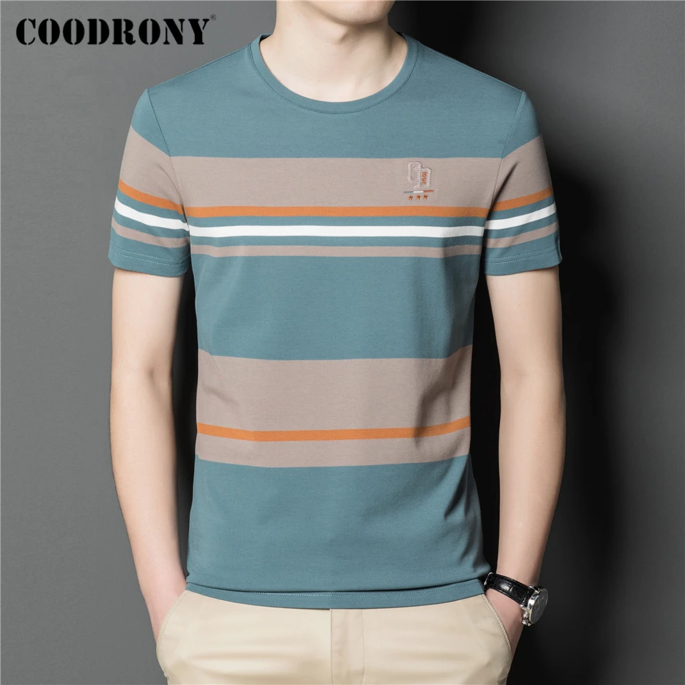 

COODRONY Brand O-Neck Cotton Short Sleeve T-Shirt Men Clothes Summer New Arrivals High Quality Casual T Shirt Homme Z5231S