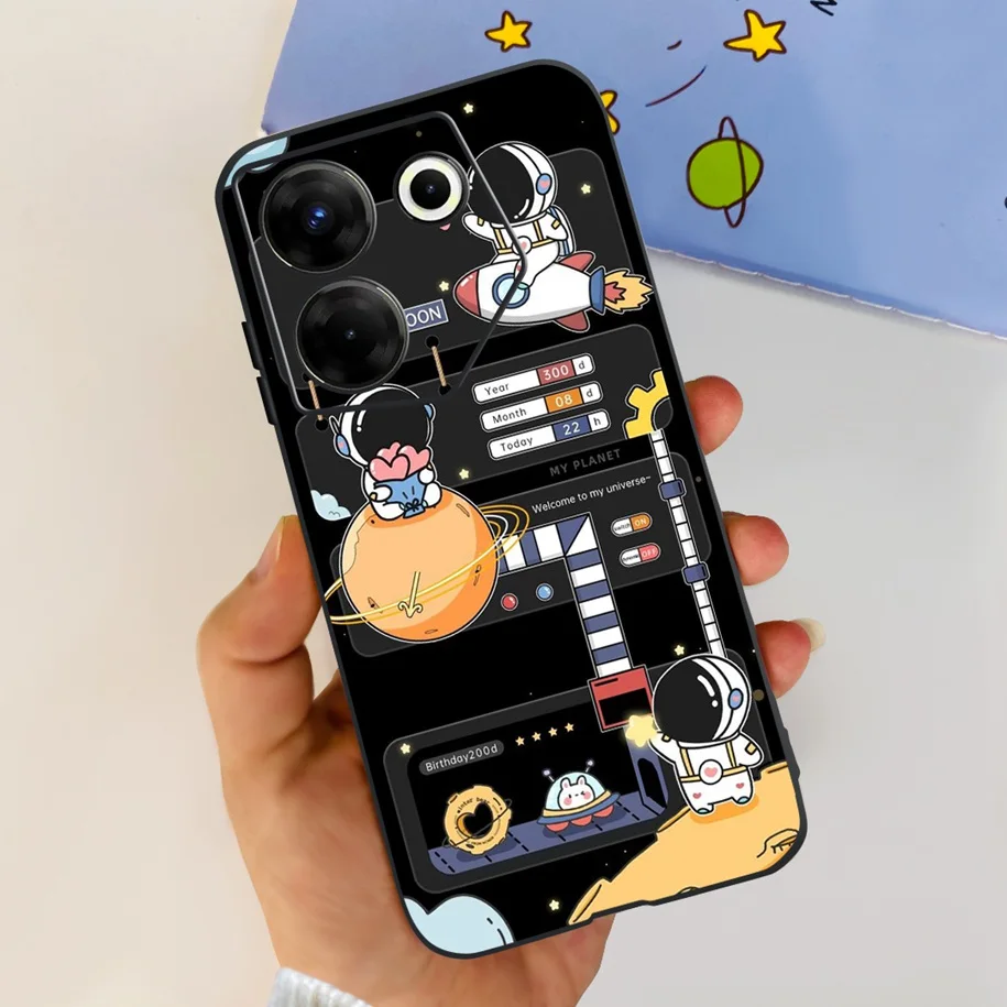 Cute Astronaut Silicone Soft Phone Case with Durable Bumper Protection