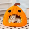 3374-dd2f2d.jpg 1PC Halloween Pet Nest Warm and Comfortable in Winter Semi Enclosed Pet Bed Christmas/Thanksgiving Halloween Plush Dog/cat House
