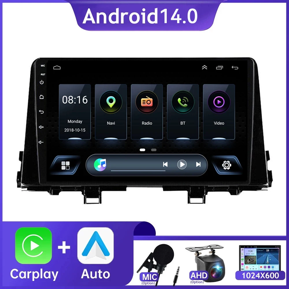 

9"Inch 4G android14.0 For KIA PICANTO Morning 2016 2017 2018 2019 2020 Multimedia Stereo Car DVD Player Navigation GPS Radio