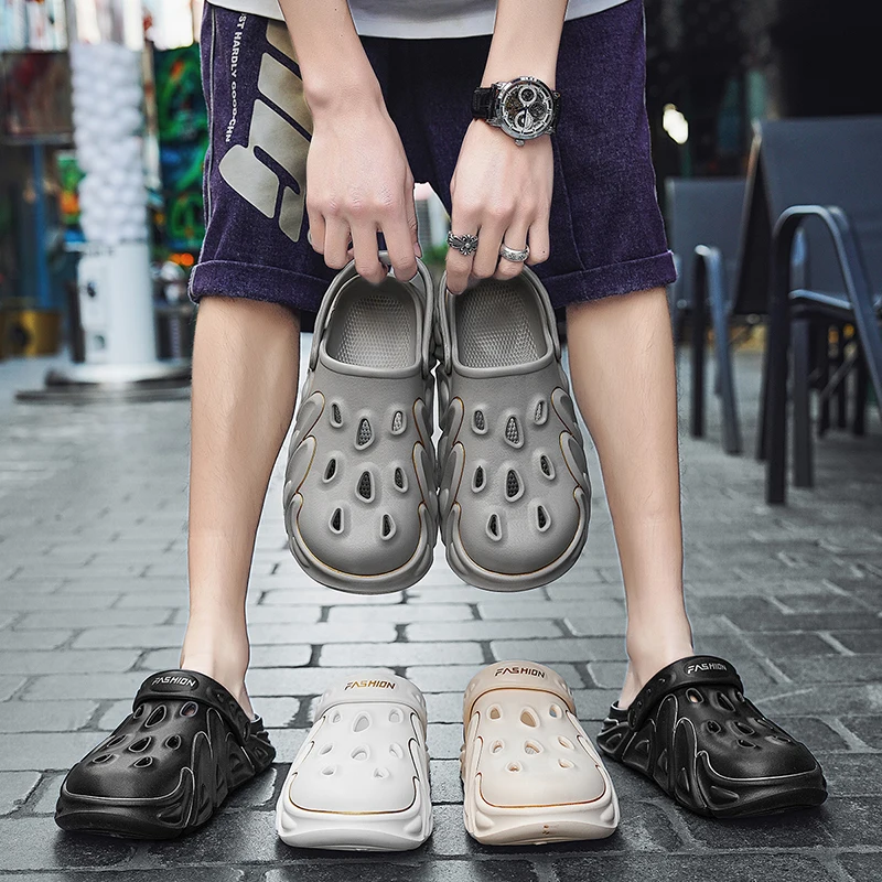 Men's Summer Light EVA Thick Soled Soft Anti-Slip Sandals Casual Comfortable Hole Shoes