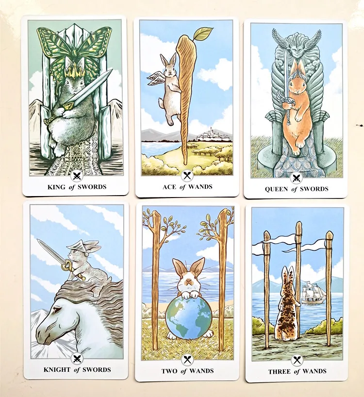Lunalapin Rabbit Tarot 英語版解説書付き Lunalapin Tarot & Oracle Deck 100-card Cute Rabbit Bunny