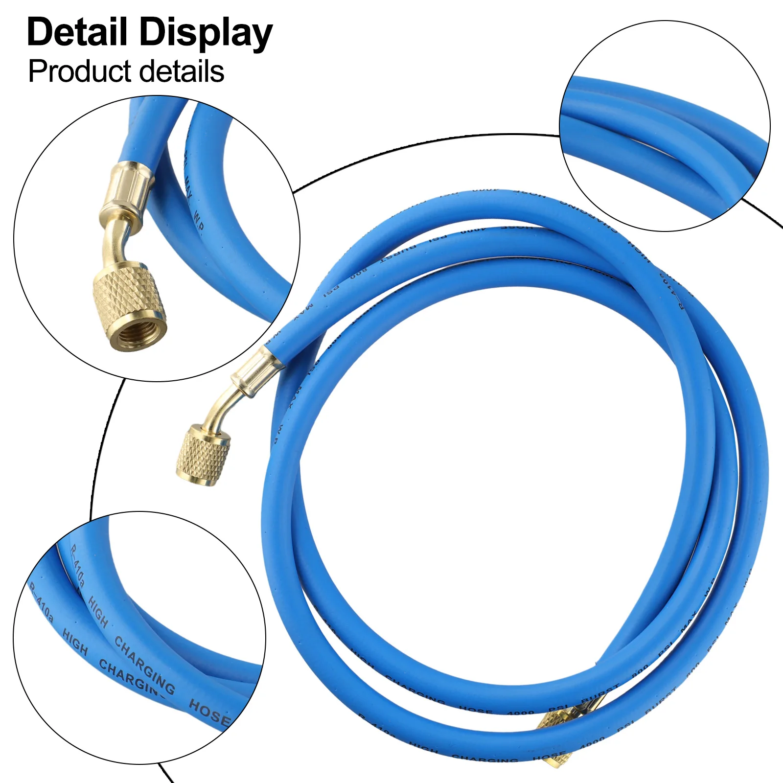 

Refrigerantion Charging Hose 1/4 To 5/16 SAE Thread 4.92Ft 800PSI Tube HVAC Hose Blue Home Improvement Tool Accessories