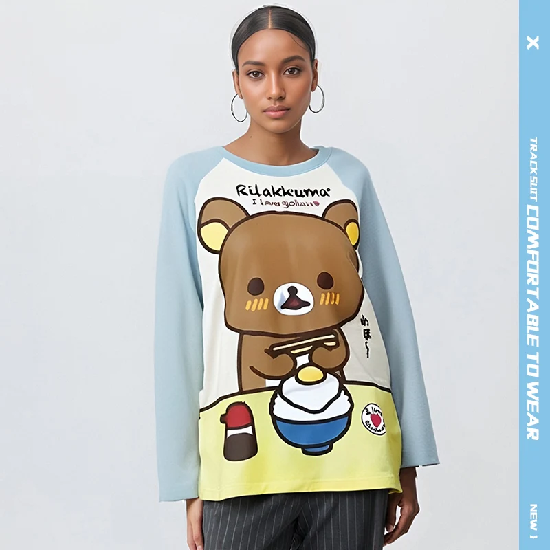 Women Long Sleeve T Shirt Casual Cartoon Print Anime